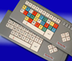 Tabla de dos columnas: en la columna de la derecha se describen algunos ejemplos de teclados adaptados para ser usados con el alumnado que presenta discapacidad motórica. En la de la derecha imágenes que ilustran las descripciones