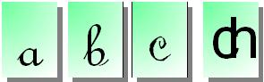 Tarjetas de letras del alfabeto: a,b,c,ch